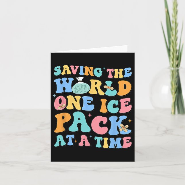 Rett des Welt-One-Ice-Packs bei Time-School-Kranke Karte (Vorderseite)