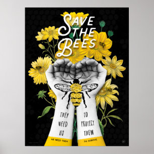 RETT DIE Bienen! - 18x24 POSTER