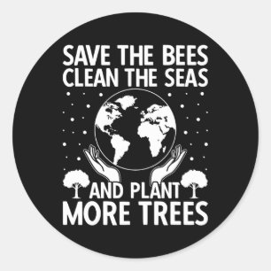 Rett die Bienen die Pflanze des Meeres reinigen me Runder Aufkleber