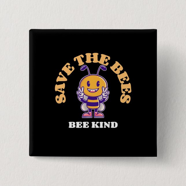 Rett die Bienen freundlich Button (Vorderseite)