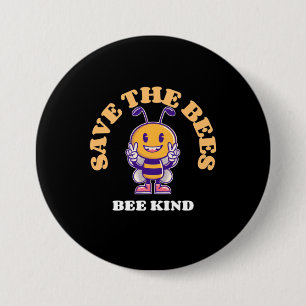 Rett die Bienen freundlich Button