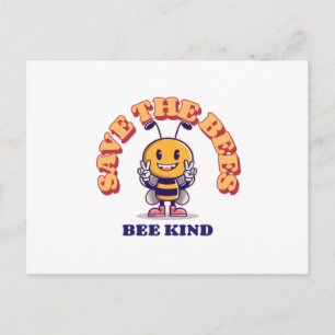 Rett die Bienen, sei nett - süße Biene Postkarte