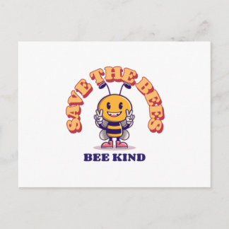 Rett die Bienen, sei nett - süße Biene Postkarte