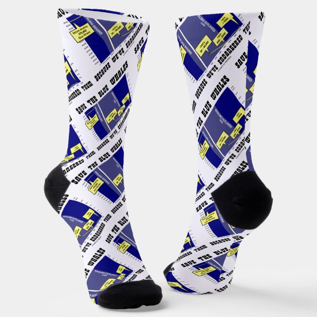 Rett die Blauen Wale, weil wir sie gefährdet haben Socken (Gewinkelt)