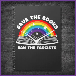 Rett die Bücher, die die Faschisten gegen Zensur v Notizblock