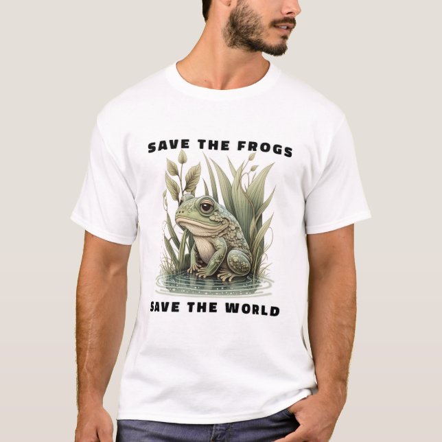 Rett die Frösche Rettete den T - Shirt der Welt (Vorderseite)