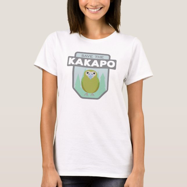 Rett die Kakapo-Frauenspitze T-Shirt (Vorderseite)