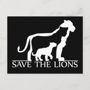 Rett die Löwen (weiß) Postkarte
