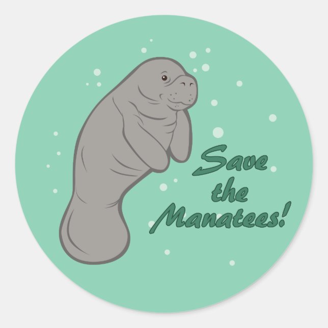Rett die Manatees! Runder Aufkleber (Vorderseite)