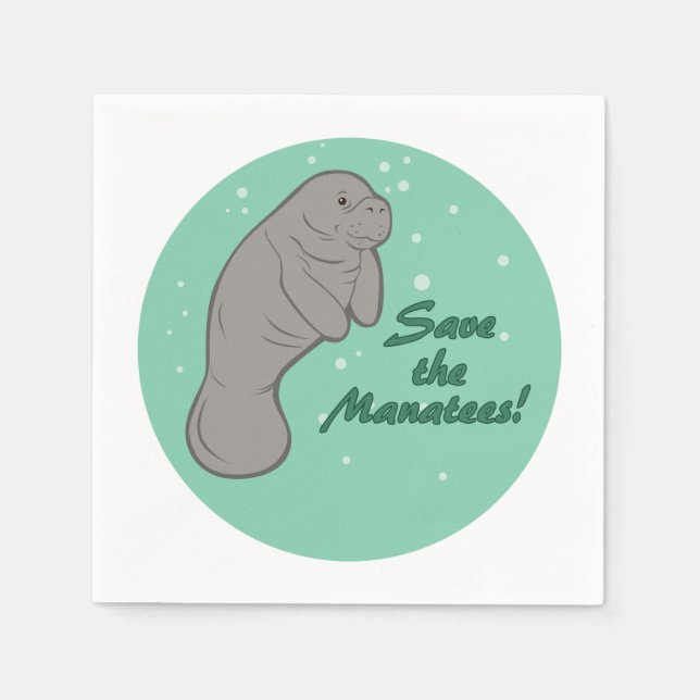 Rett die Manatees! Serviette (Vorderseite)