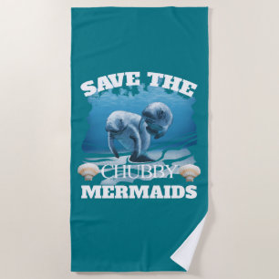 Rett die Manateure der Chubby-Mermaids Strandtuch