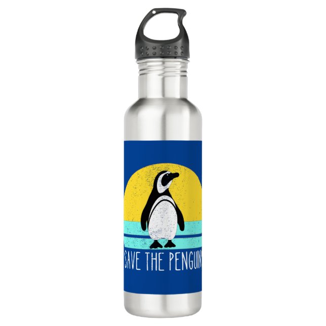 Rett die Pinguine Edelstahlflasche (Vorderseite)