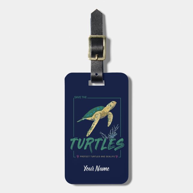 Rett die Schildkröten für Mädchen, die nur Lieben  Gepäckanhänger (Vorderseite vertikal)