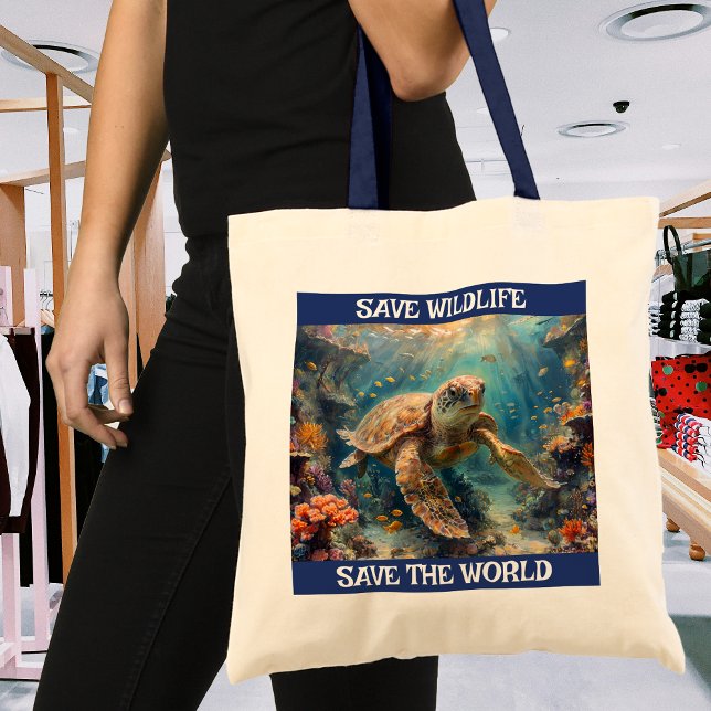 Rett die Schildkröten! Rett Wildtiere! Tragetasche (Von Creator hochgeladen)