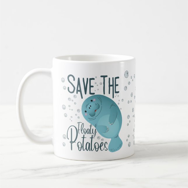 Rett die schwimmenden Kartoffeln lustige Manatee T Kaffeetasse (Links)
