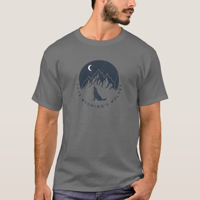 Rett die Wölfe - Rett Wyomings Wölfe T-Shirt (Vorderseite)
