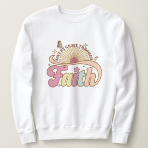 Rett durch Gnade durch den Glauben Jesus Sweatshirt