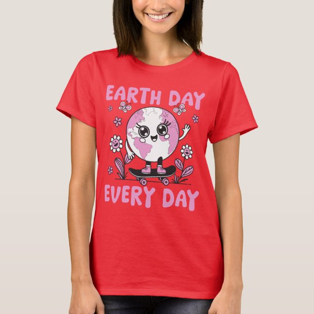 Rett Earth Axolotls Live Here | Niedliche Umwelt T-Shirt (Vorderseite)