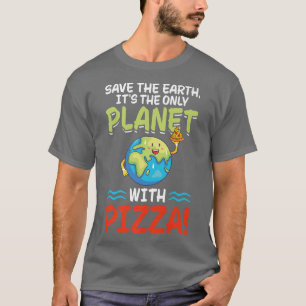 Rett Earth Planet mit Pizza World Funny Earth Day T-Shirt