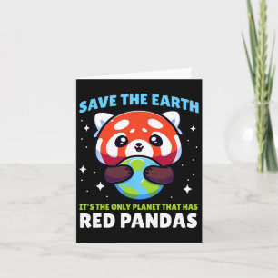Rett Earth Red Panda Design - Funny Animal Earth D Karte