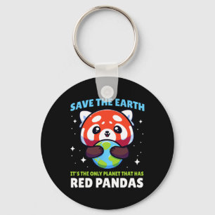 Rett Earth Red Panda Design - Funny Animal Earth D Schlüsselanhänger