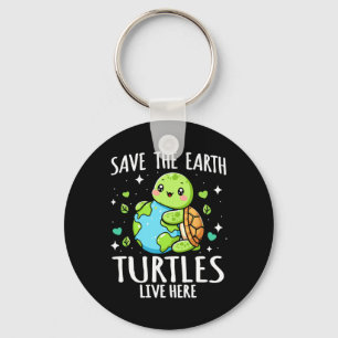 Rett Earth Turtle Design - Funny Animal Earth Day Schlüsselanhänger
