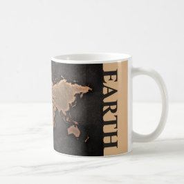 Rett Earth World Map Leder historisch global Kaffeetasse