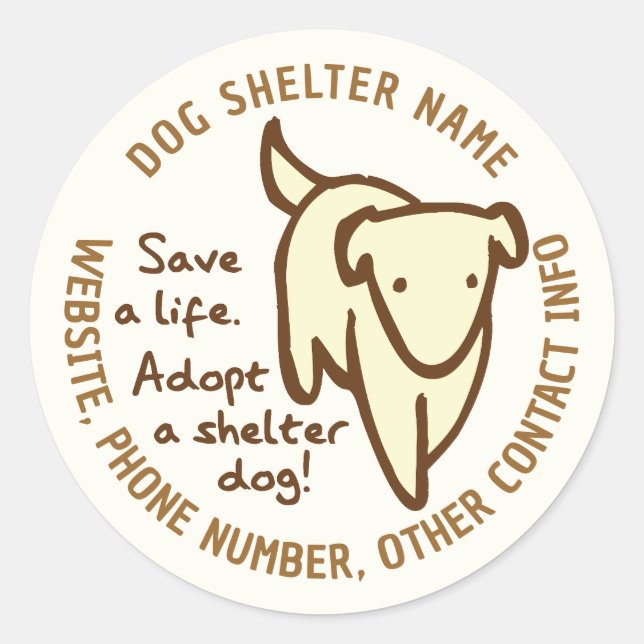 Rett ein Leben Adoptier eines Hundebüschers Runder Aufkleber (Vorderseite)