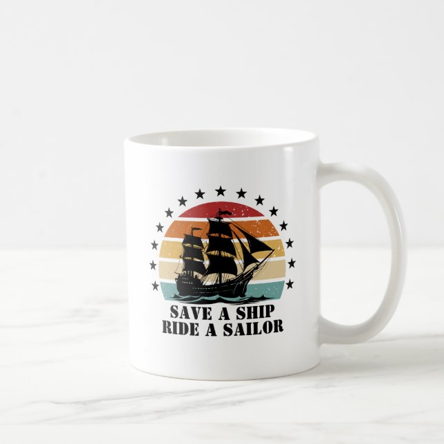 Rett ein Schiff, fahre einen Segler Kaffeetasse (Rechts)