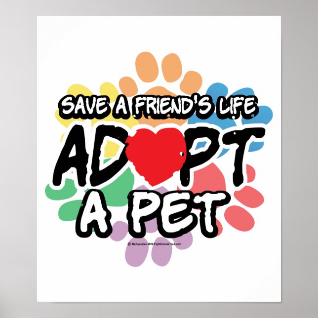 Rett einen Freund, der ein Tier Adoptiere Poster (Vorne)