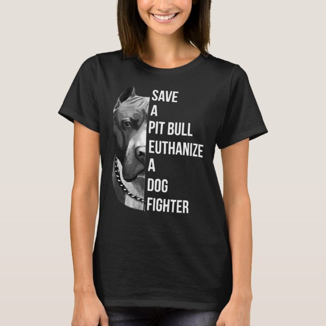 Rett einen Pitbull Euthanize A Hunde Kämpfer Pitbu T-Shirt (Vorderseite)