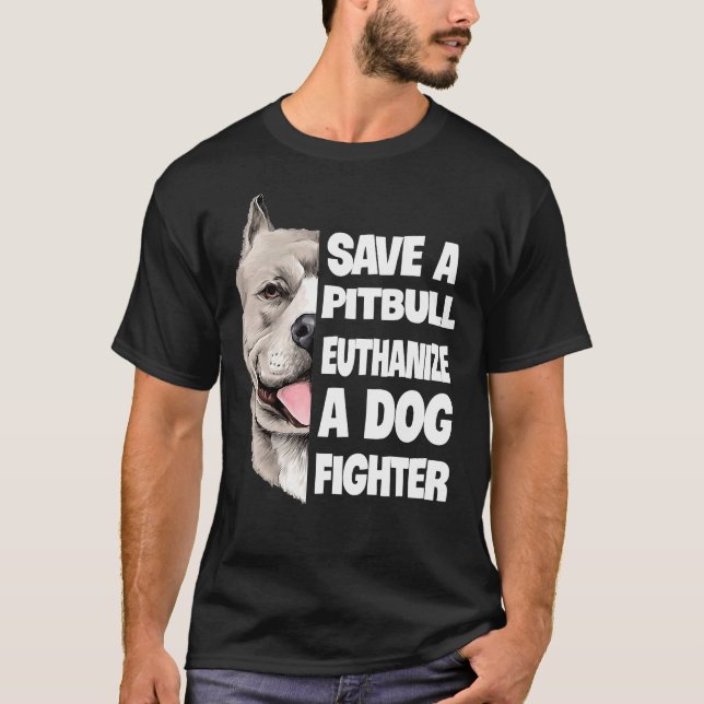 Rett einen Pitbull Euthanize einen Hundekämpfer Lo T-Shirt (Vorderseite)