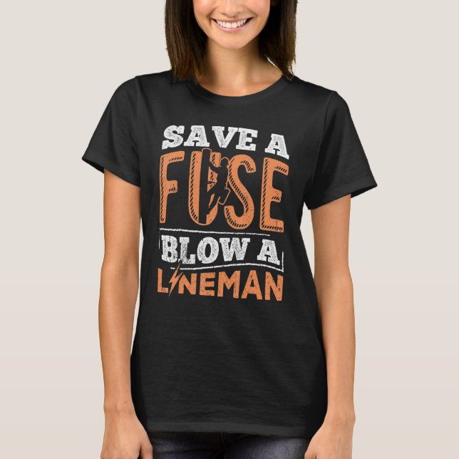Rett einer Sicherung einen Lineman - Werner Elektr T-Shirt (Vorderseite)