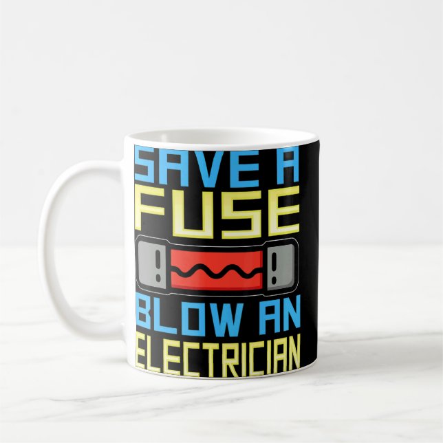 Rett einer Sicherung und eines Elektrikers Kaffeetasse (Links)