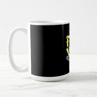 Rett einer Sicherung und eines elektrischen Gesche Kaffeetasse