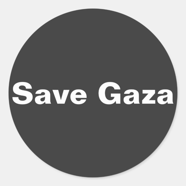 Rett eines einfachen Texts für Gaza zur Unterstütz Runder Aufkleber (Vorderseite)