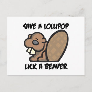 Rett eines Lollipop Lick a Beaver Postkarte