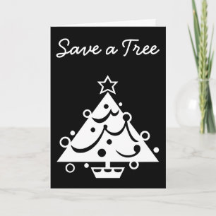 Rett eines Tree Christmas Tree Star Black and Whit Feiertagskarte