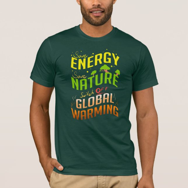 Rett Energie Rette Natur und Klimawandel T-Shirt (Vorderseite)