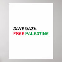Rett Gaza Free Palestine schwarz-grün weiß