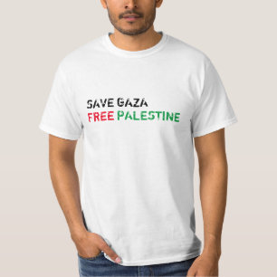 Rett Gaza Free Palestine schwarz-grün weiß T-Shirt