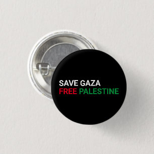 Rett Gaza Free Palestine Schwarz-weiß rot grün Button