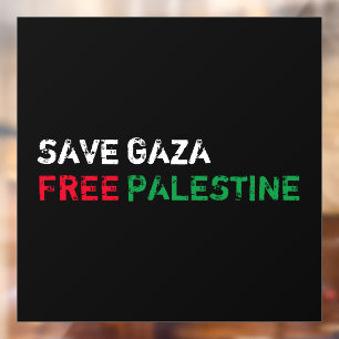 Rett Gaza Freie Palästina weiß rot grün schwarz Fensteraufkleber