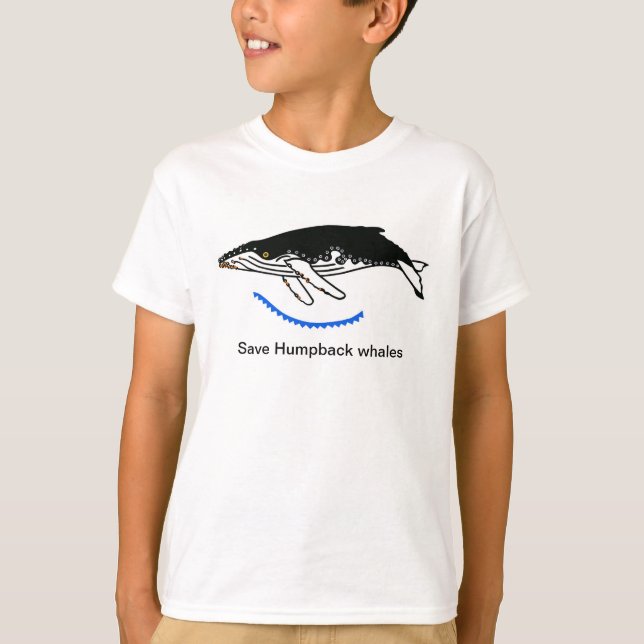 Rett Humpback WHALES - Gefährdete Tiergrafik T-Shirt (Vorderseite)