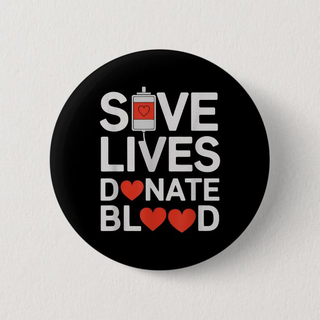 Rett Lives spenden Blood Funny Sprichwort Blutspen Button (Vorderseite)