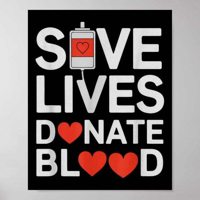Rett Lives spenden Blood Funny Sprichwort Blutspen Poster (Vorne)