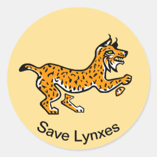 Rett LYNXES - Wildtiere - Natur Runder Aufkleber