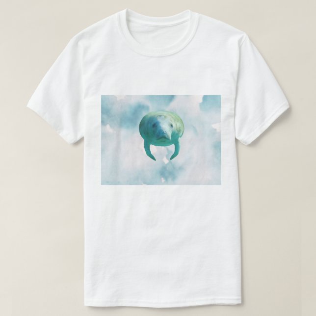 Rett Manatees Manatees Wasserfarben Kunst, Dichtun T-Shirt (Design vorne)