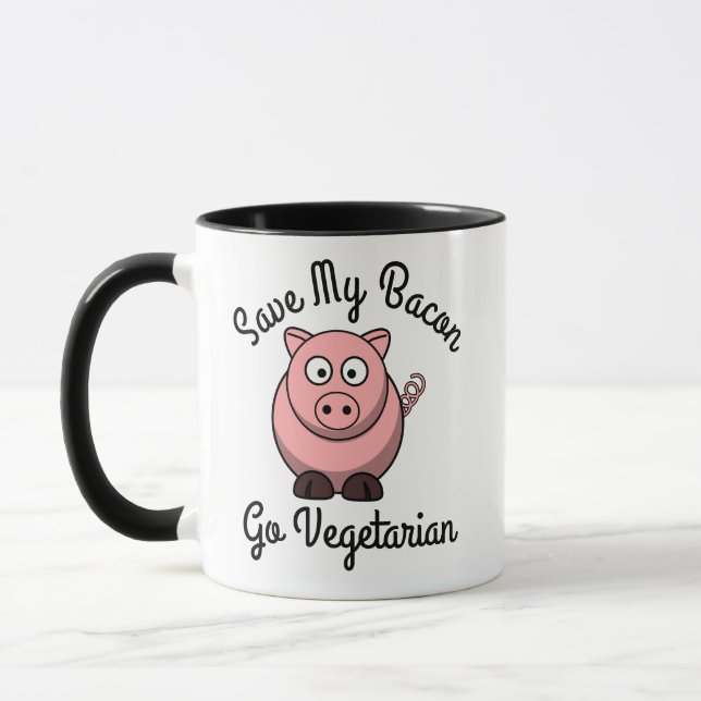 Rett mein Bacon Go Vegetarier Tasse (Links)