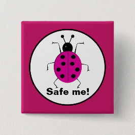 Rett mir! Niedliche, farbenfrohe Ladybugs, persona Button